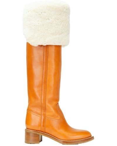 Celine Knee Boots - Orange