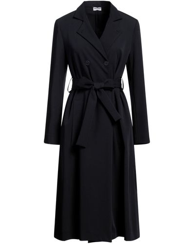 RUE DU BAC Midnight Overcoat & Trench Coat Polyester, Viscose, Elastane - Black