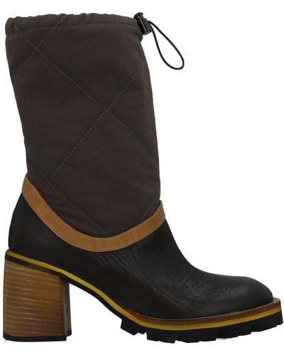 Ixos Military Ankle Boots Soft Leather, Textile Fibers - Black