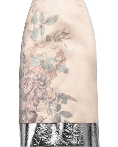 Dries Van Noten Midi Skirt Polyester, Leather - Natural