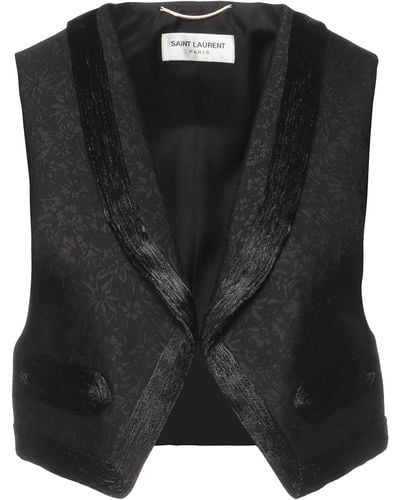 Saint Laurent Tailored Vest Wool, Silk - Black