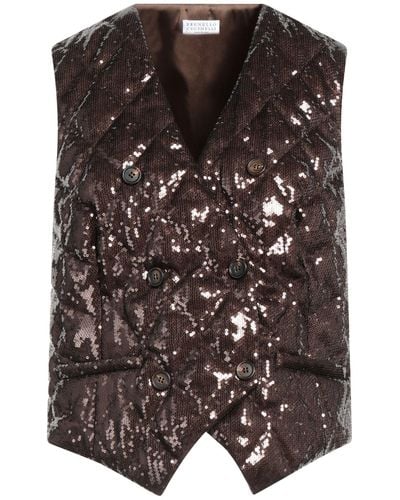 Brunello Cucinelli Tailored Vest Acetate, Silk - Black