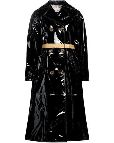 Tory Burch Double-breasted Patent-leather Coat - Black