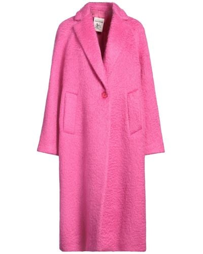 Semicouture Coat Mohair Wool, Polyamide, Polyester - Pink