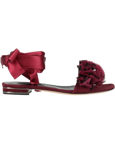 Casadei Sandals Leather, Plastic, Textile Fibres - Red