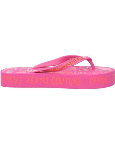 Versace Fuchsia Thong Sandal Rubber - Pink