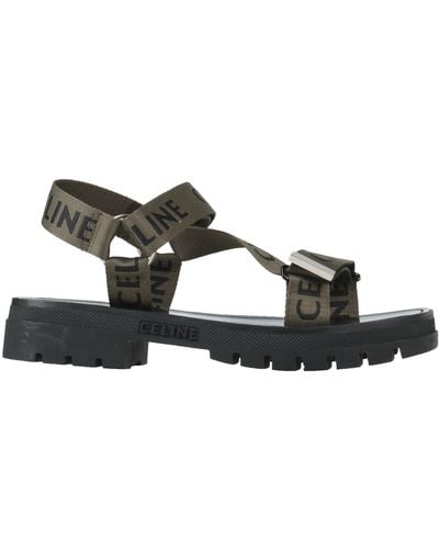 Celine Military Sandals Textile Fibres - Green