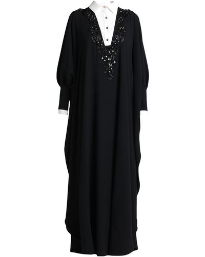 Elie Saab Maxi Dress Polyester, Silk - Black