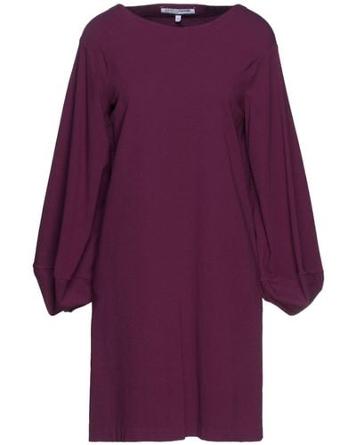 European Culture Short Dress - Purple