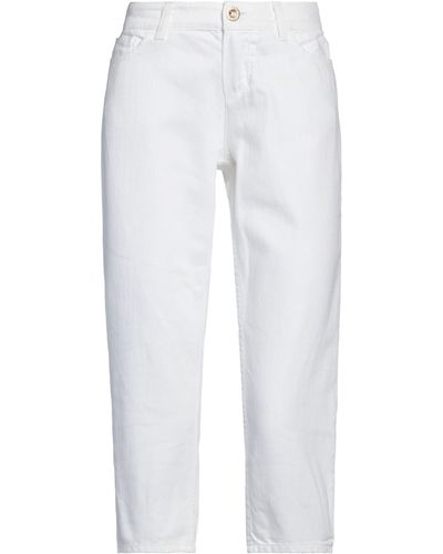 Frankie Morello Pantaloni Cropped - Bianco