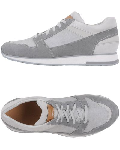 Santoni Light Sneakers Textile Fibers, Soft Leather - Gray