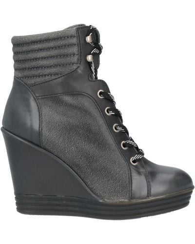 Hogan Rebel Steel Ankle Boots Leather - Black