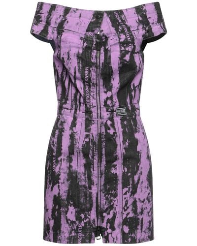 Versace Light Mini Dress Cotton, Elastane - Purple