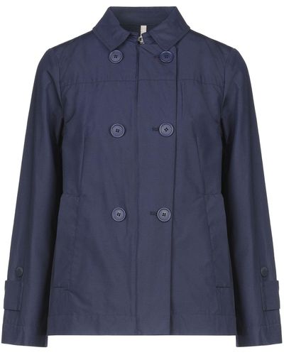 Geospirit Overcoat & Trench Coat - Blue