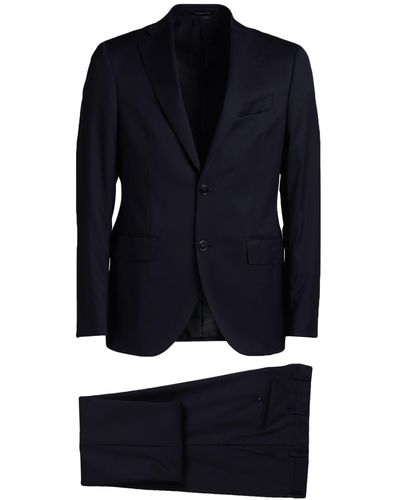 Fedeli Midnight Suit Wool - Blue
