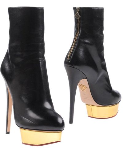 Rent Buy Charlotte Olympia Metallic Heeled Ankle Boots