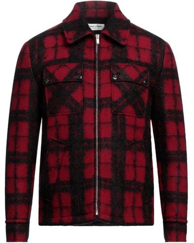 Saint Laurent Brick Jacket Wool, Mohair Wool, Polyamide - Red