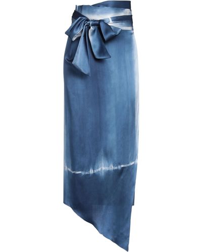 SLEEP NO MORE Pastel Midi Skirt Silk - Blue