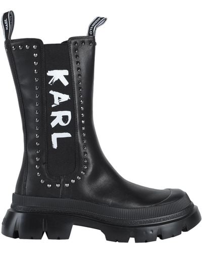 Karl Lagerfeld Bota alta trekka max con tachuelas - Negro