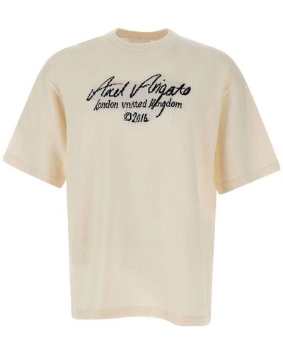 Axel Arigato Maxi-Logo-T-Shirt Aus Baumwolle Und Wolle - Weiß