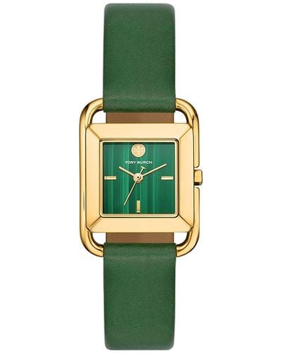 Tory Burch Miller Goldtone Stainless Steel & Leather Strap Watch/24mm - Green