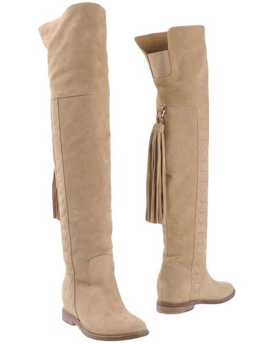 Twin Set Knee Boots - Natural