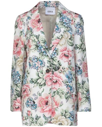 Erika Cavallini Semi Couture Blazer Silk, Cotton, Polyester - Gray