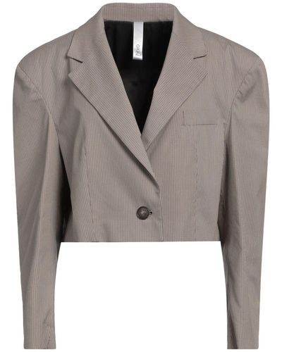 Hevò Khaki Blazer Cotton, Polyamide, Elastane - Gray