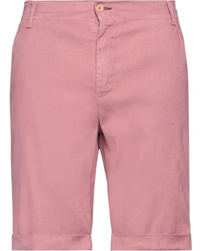 Grey Daniele Alessandrini Daniele Alessandrini Pastel Shorts & Bermuda Shorts Linen, Cotton, Elastane - Red