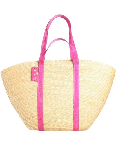 Off-White c/o Virgil Abloh Off- -- Sand Handbag Straw, Soft Leather - Pink