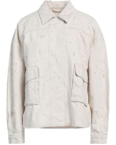 Closed Cream Denim Outerwear Cotton, Lyocell, Linen - White