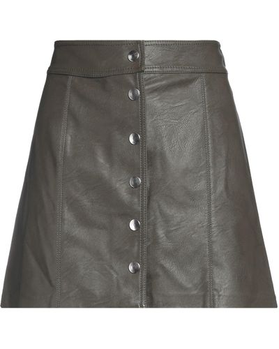Aniye By Military Mini Skirt Viscose, Polyurethane Coated - Grey