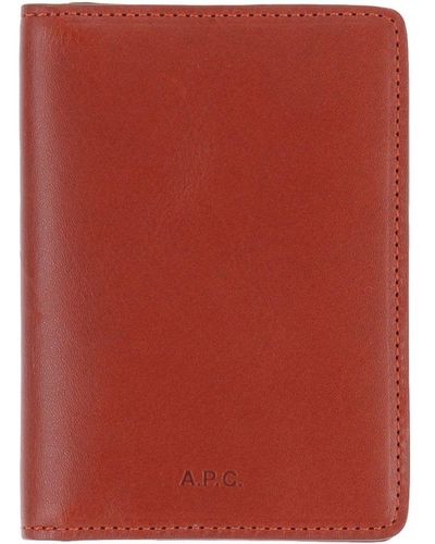 A.P.C. Brick Document Holder Calfskin - Red