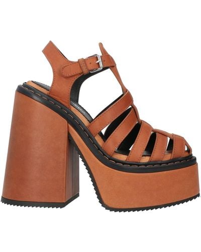 DSquared² Berlin Rock 140mm Leather Sandals - Brown