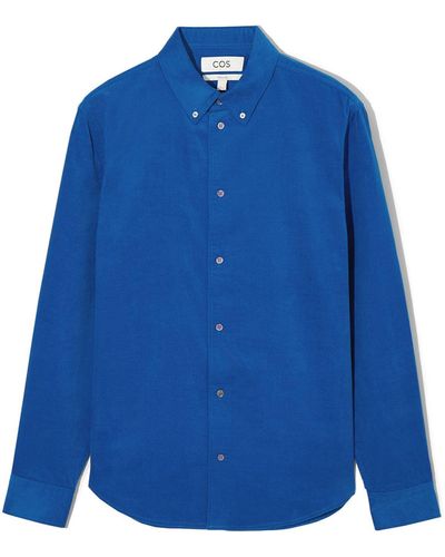 COS Regular-fit Corduroy Shirt - Blue