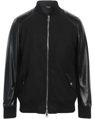 Daniele Alessandrini Jacket Ovine Leather, Polyester, Acrylic, Wool - Black