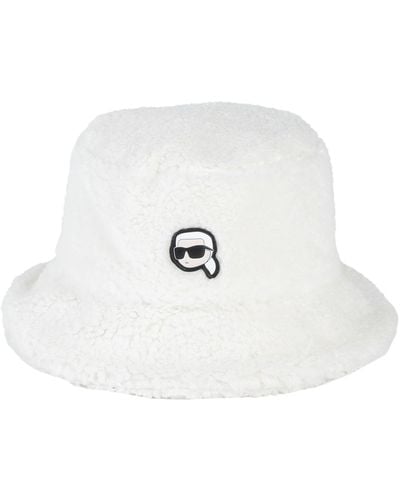 Karl Lagerfeld K/ikonik 2.0 Bucket Hat - White