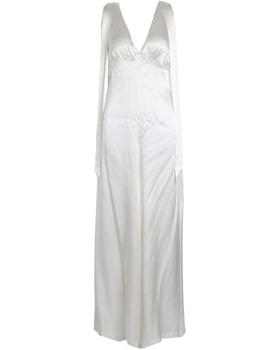 TOPSHOP Bridal Tie Shoulder Palazzo Jumpsuit - White