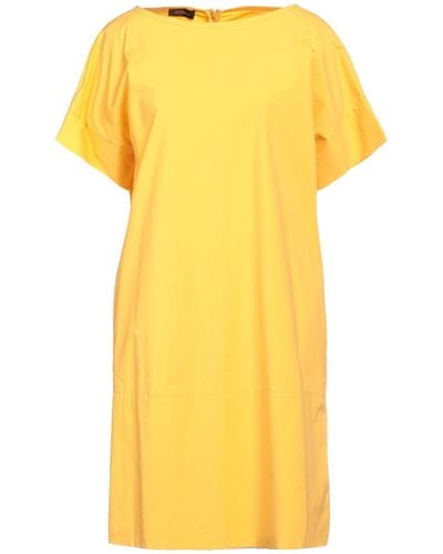 Les Copains Mini Dress Cotton, Elastane - Yellow