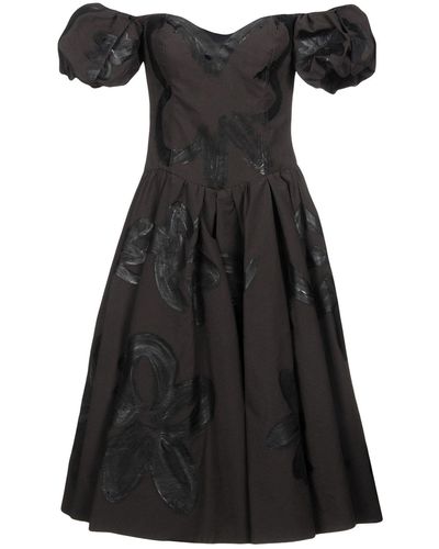 Moschino Midi Dress Cotton, Polyamide, Viscose - Black