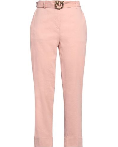 Pinko Pastel Pants Linen, Viscose, Elastane - Pink