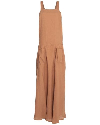Matin Camel Maxi Dress Linen - Natural