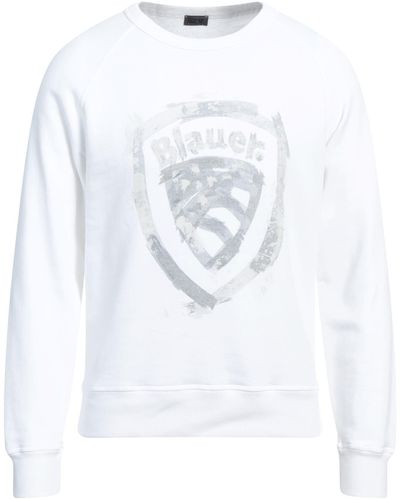 Blauer Sweatshirt - Weiß