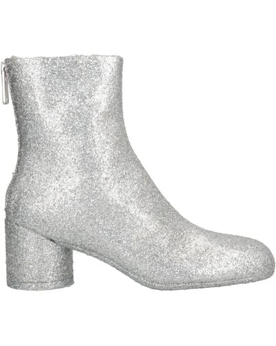 MM6 by Maison Martin Margiela Square-toe Glitter Ankle Boots - Gray
