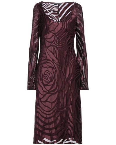 Alberta Ferretti Deep Midi Dress Viscose, Silk - Purple