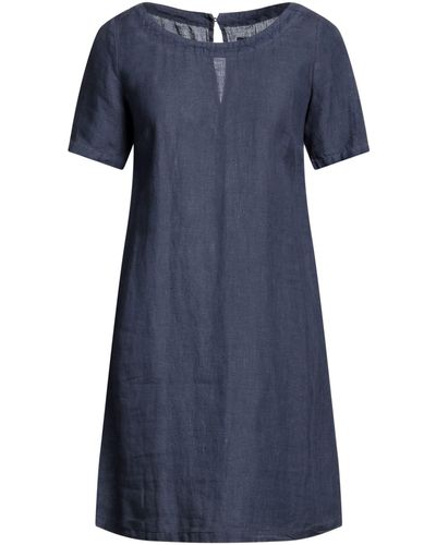 120% Lino Short Dress - Blue