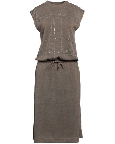 Brunello Cucinelli Midi Dress - Gray