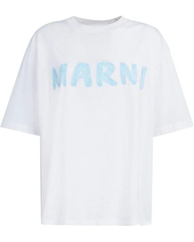 Marni T-shirt à logo imprimé - Blanc