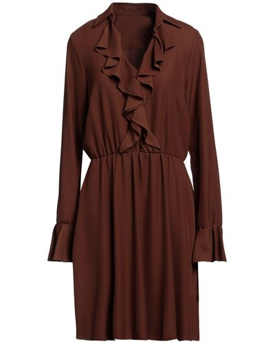 Haveone Mini Dress Polyester, Elastane - Brown
