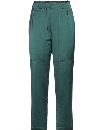 RUE DU BAC Dark Trousers Polyester, Viscose - Green
